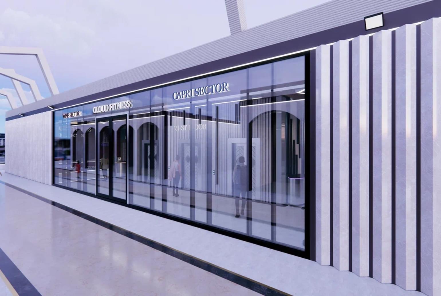 Проект фитнес клуба “Cloud fitness” в стиле BUSINESS HI-TECH